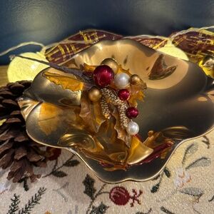 Vintage Royal Winton Grimwades Gold Luster Dish Trinket Tray Candy Bowl England